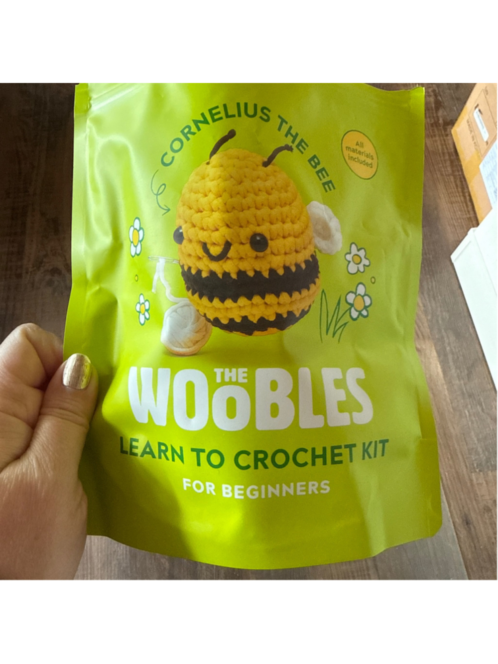 The Woobles Cornelius the Bee Crochet Kit Beginner Opened Partially Started
